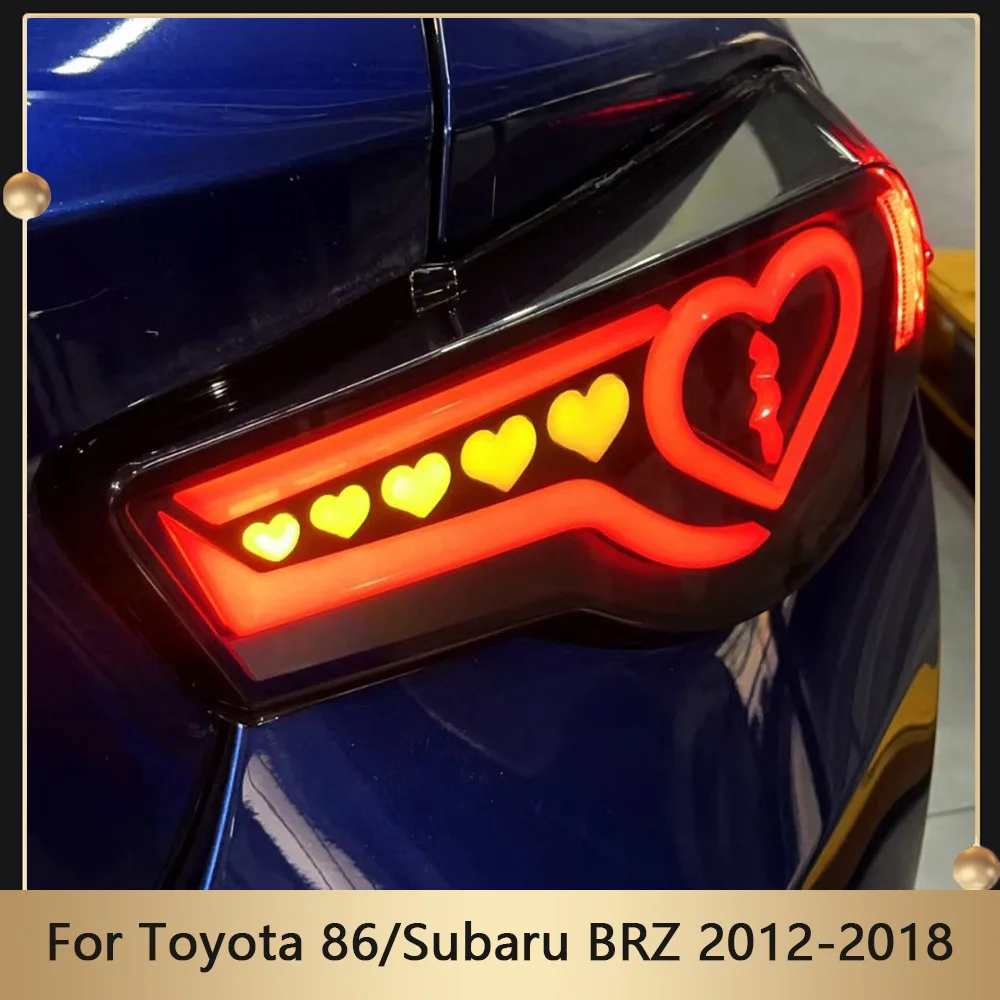 

For Toyota 86/Subaru BRZ 2012-2018 Taillight Modified Heart-Shaped LED Driving LED Brake Flow Rear Tail Light Car Lamp Accessory