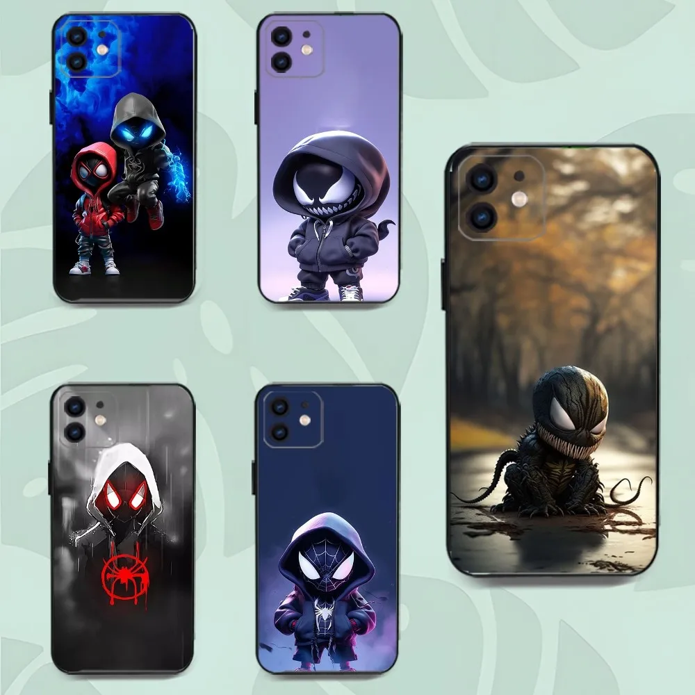 Cartoon V-Venom Phone Case For Iphone 15 11 13 14 Pro Max 7 8 Plus X Xr Xs Max Se2020 12mini Cover Case