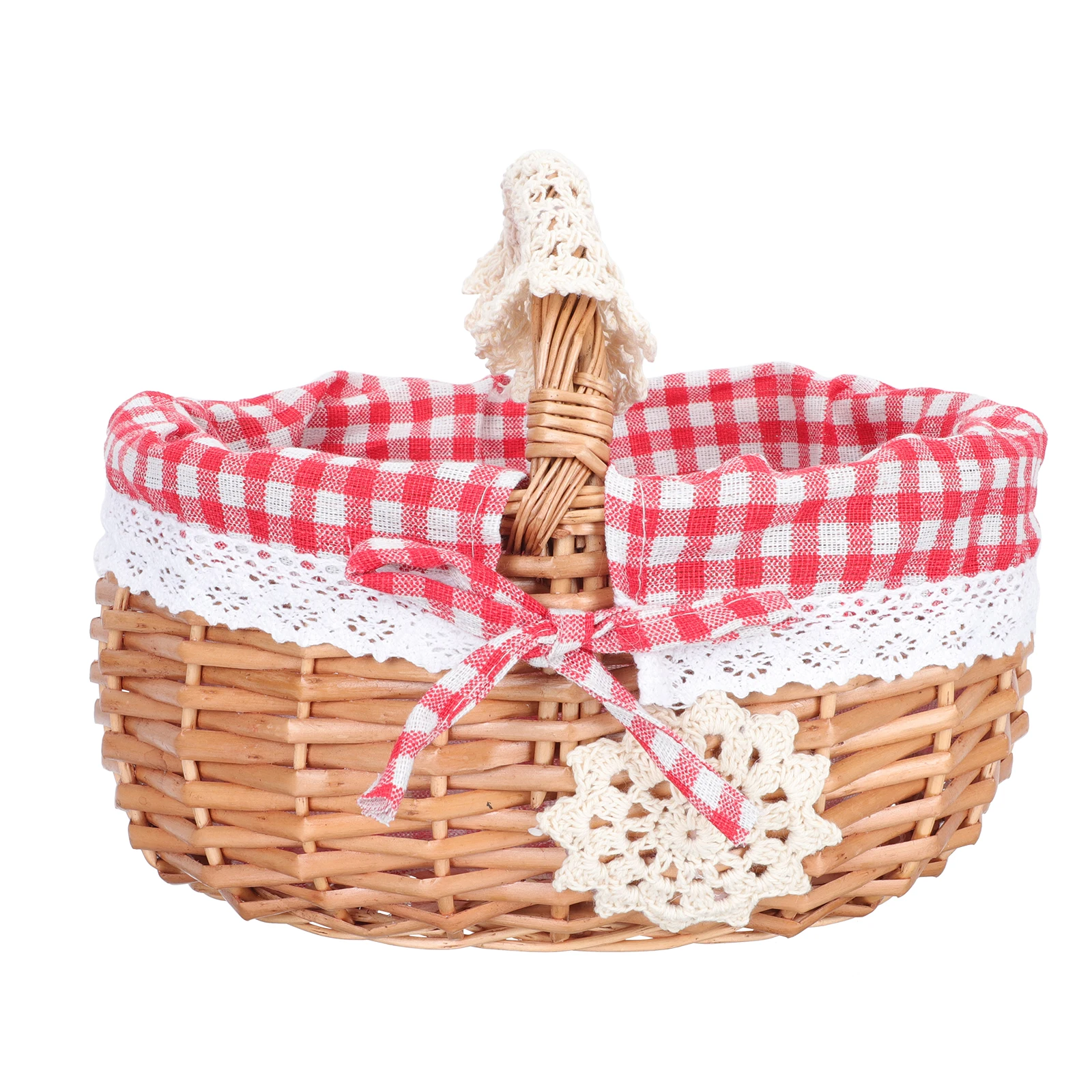 

Rattan Storage Basket Portable Tote Garden Egg Decorative Picnic Outdoor Fruit Snack Container Household ganizer Simple Storage