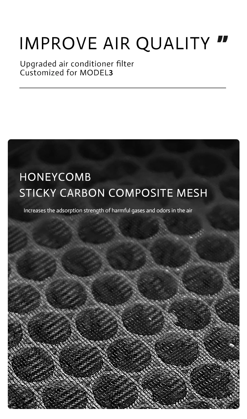 Für Tesla Modell 3 Modell y Hepa Aktivkohle Luftfilter Klimaanlage Filter element Ersatz kit für Tesla Zubehör – Detail 7