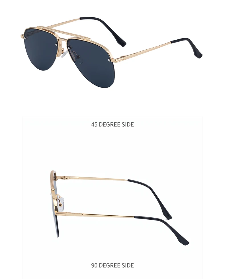 Steampunk Oval Pilot Sonnenbrille Männer 2025, Luxus Marke Vintage Doppel Strahl Sonnenbrille Für Männliche Trendy Punk Metall Rahmen Brillen – Detail 14