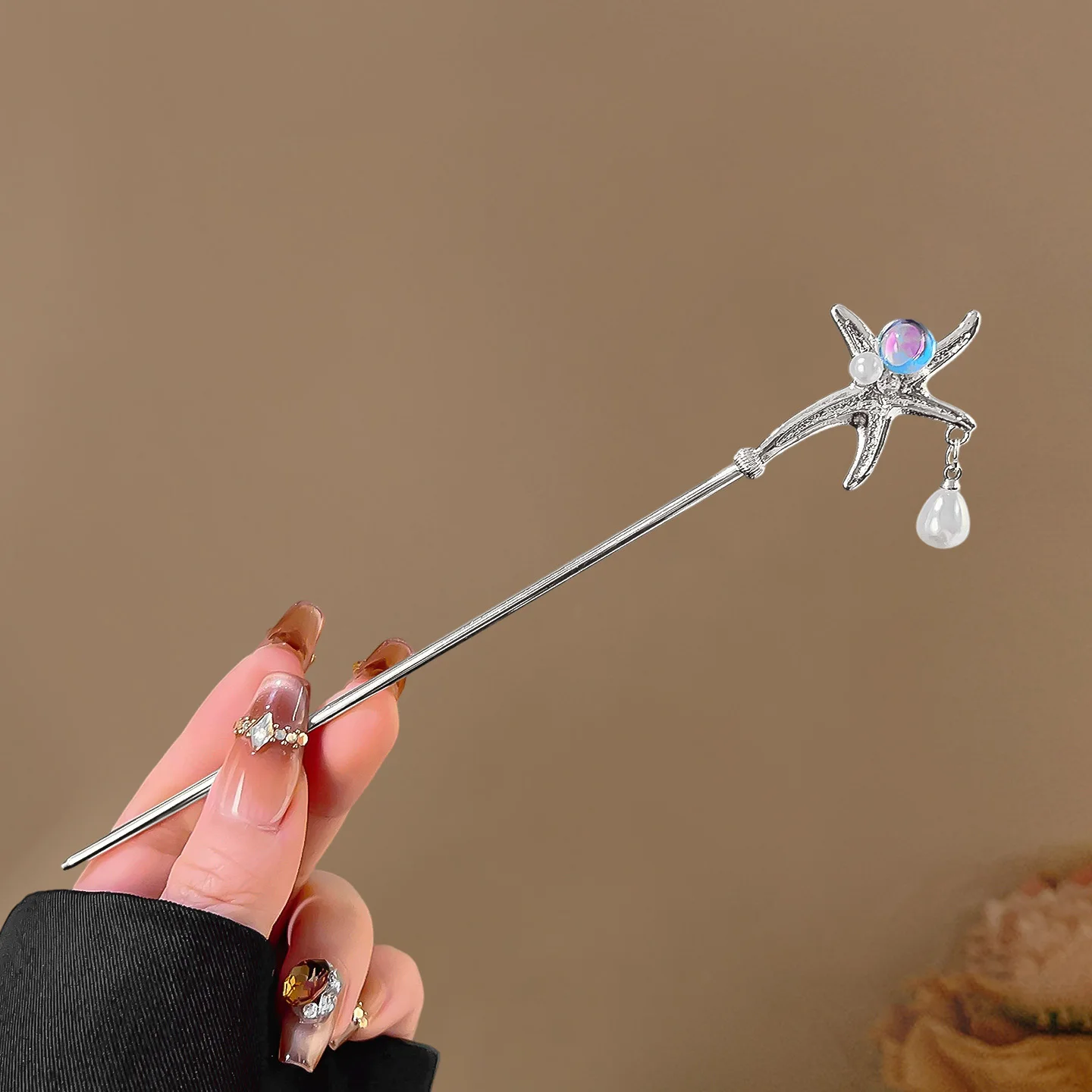 1Pcs French Hair Pins for Women Alloy Ocean Series Magic Grip Hairpins Hair Sticks Large Styling Pins Hair Accessories view 6