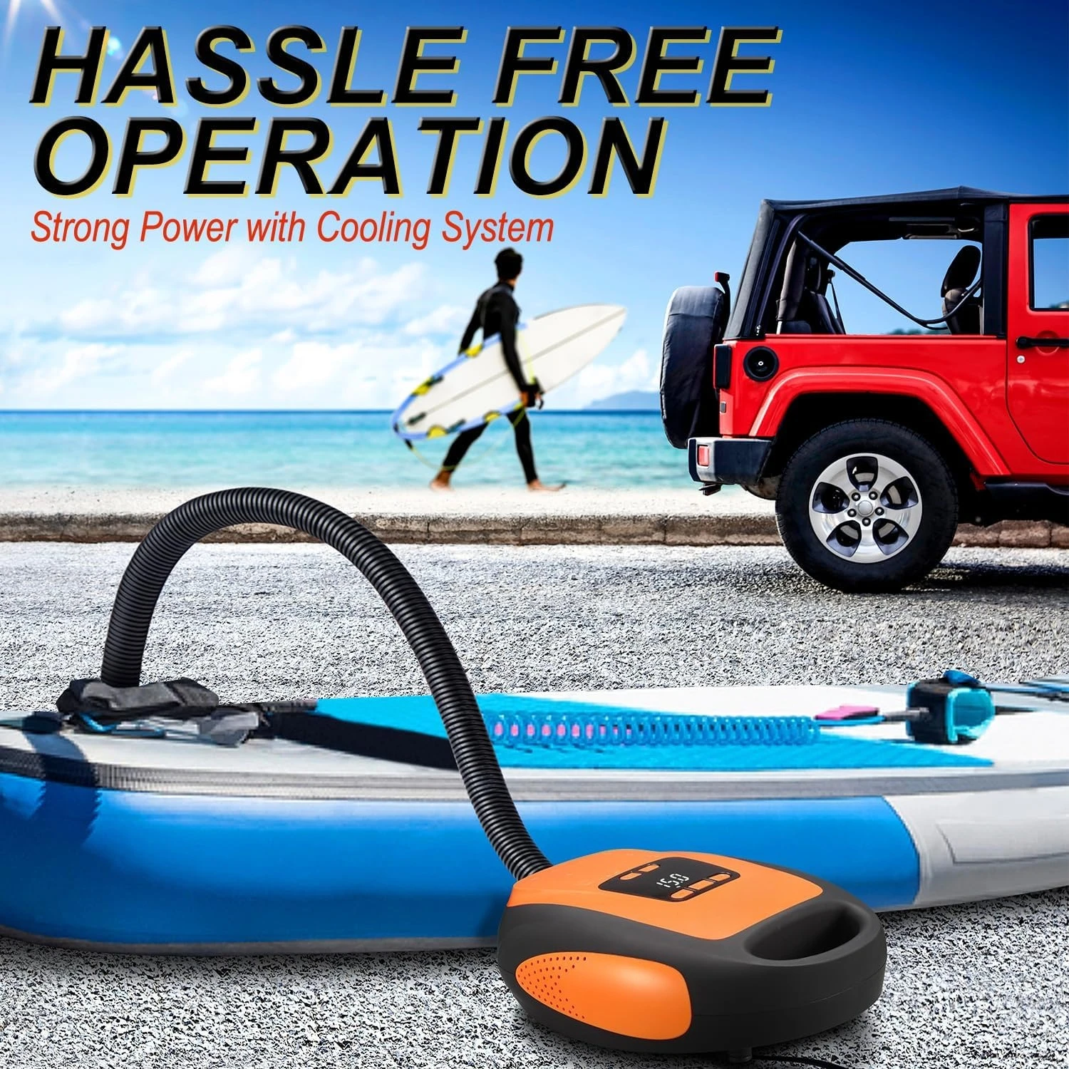 

Paddle Board Pump Electric Portable, SUP Pump for Paddleboard, 20PSI Air Compressor with Auto-Off, Deflation Function