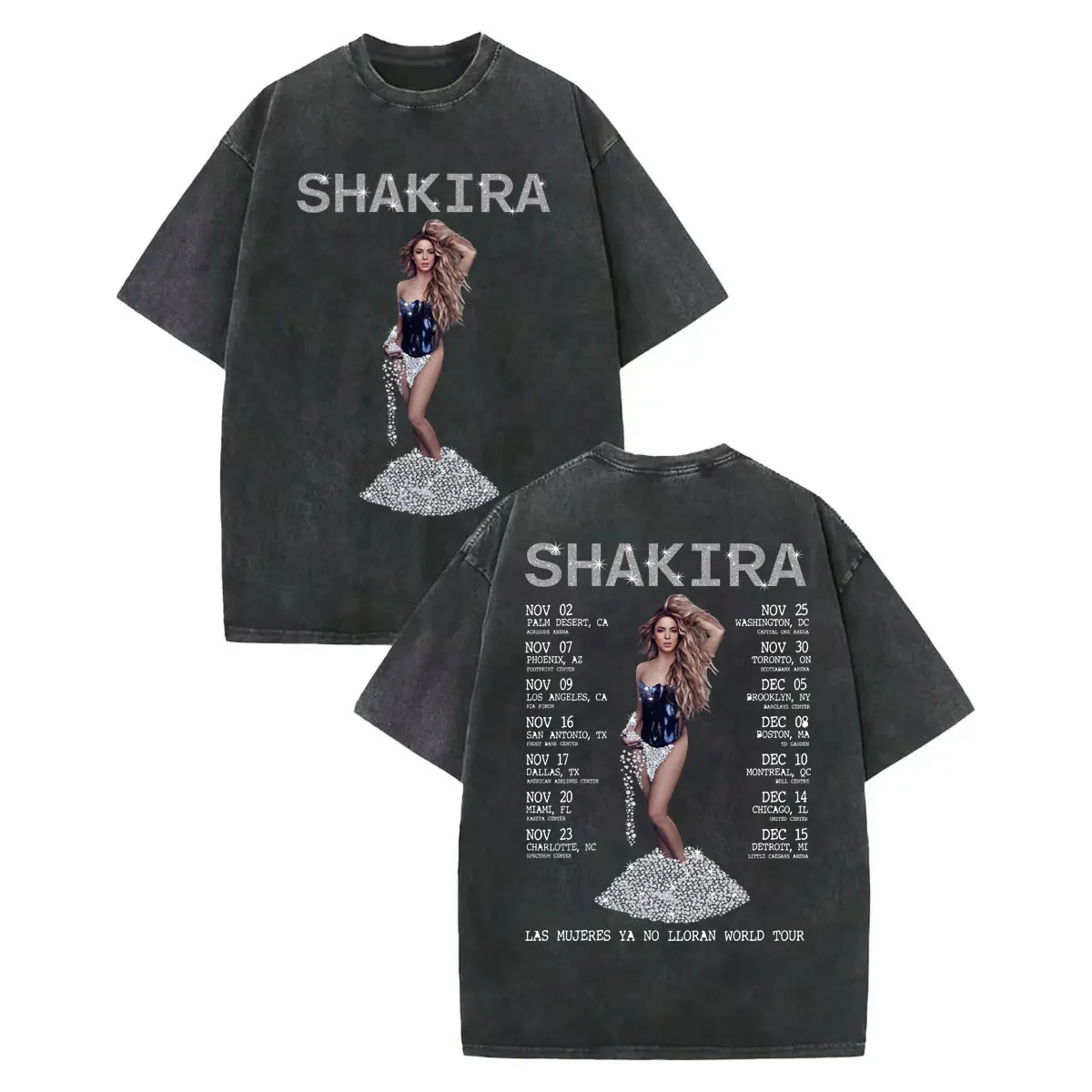 

Vintage Washed Shakira World Tour 2025 Graphic T Shirts Fashion Aesthetic Short Sleeve T-shirt Men Women Casual Loose T-shirts