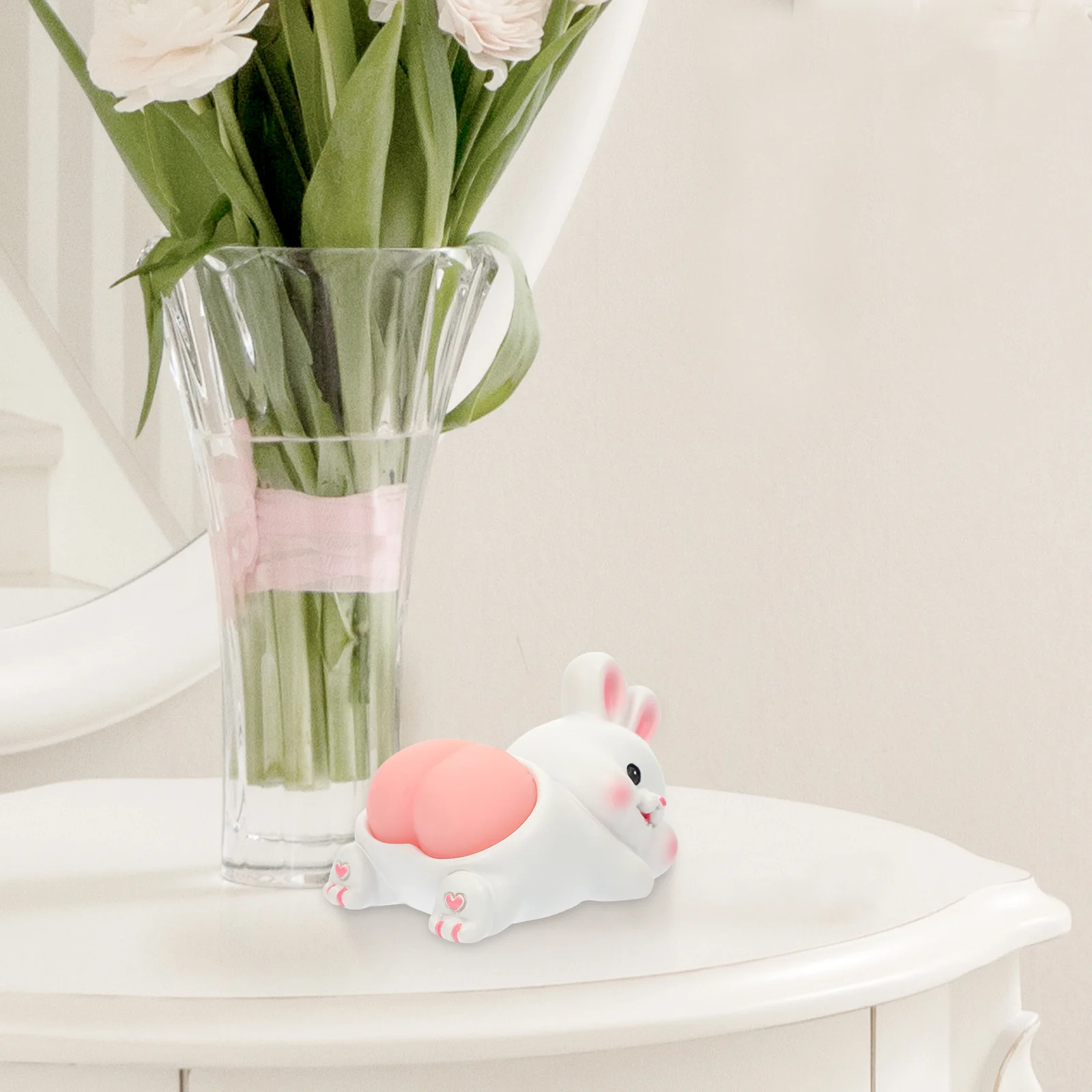 

Creative Rabbit Desktop Decoration Cartoon Animal Statue Durable Resin Craft Office Decompression Gift Miniature Garden Ornament