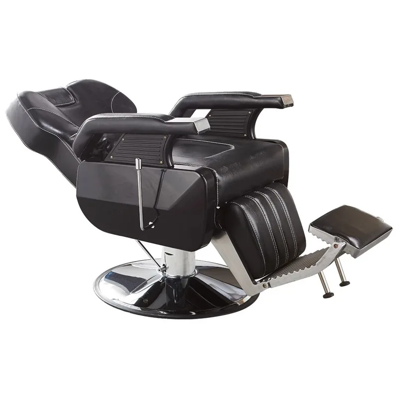 Semi-reclining haircut chair Shampoo bed Lifting European retro men's hairdressing shop large chair reclining