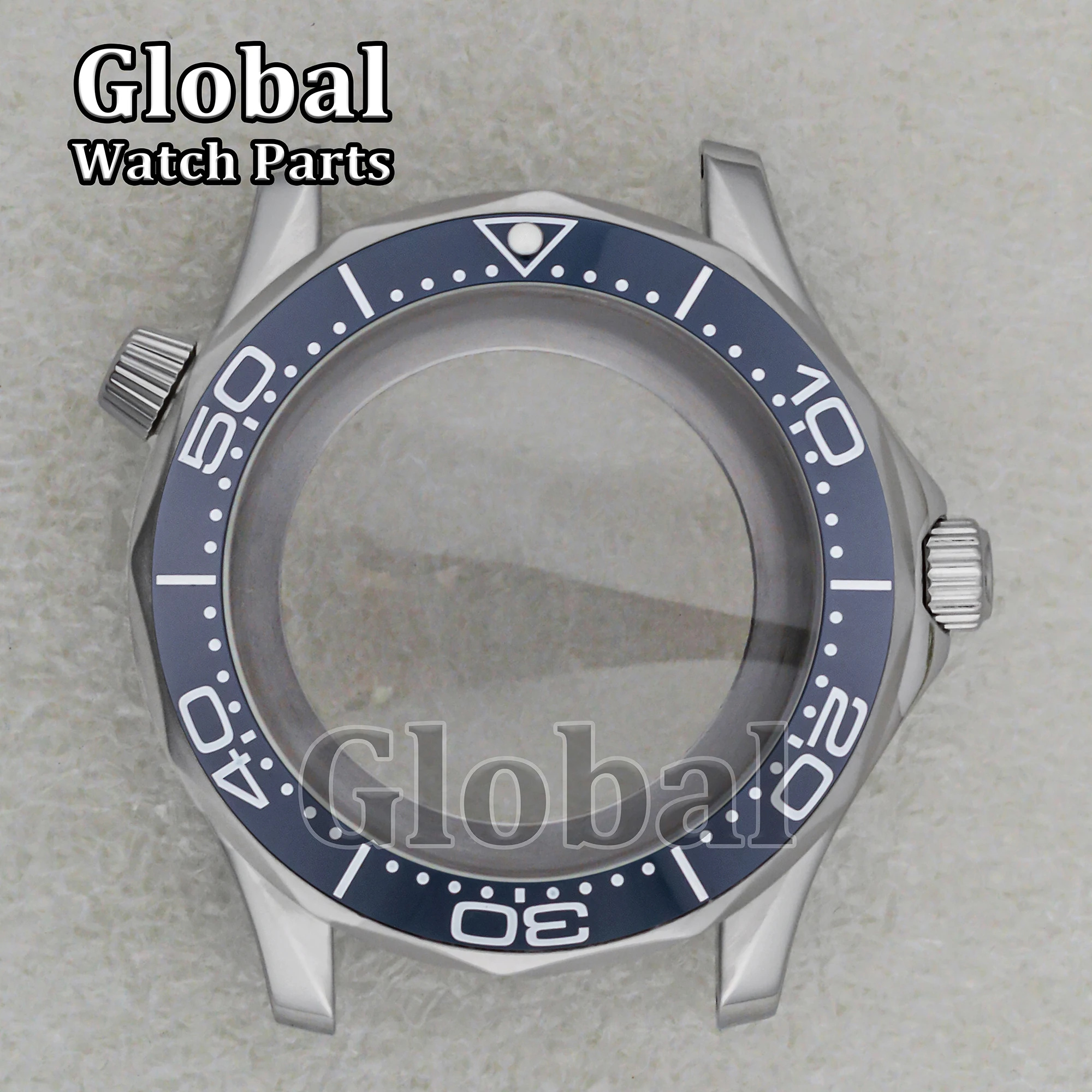 Caja de reloj para Seamaster 300, resistente al agua hasta 10ATM, parte inferior de cristal transparente, caja de reloj de acero inoxidable 316L compatible con movimiento NH35/NH36