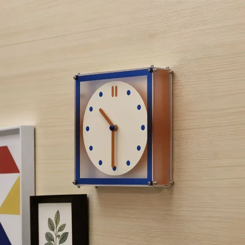 Noiseless Wall Clocks Square Quartz Pointer Wall Clock Art Creative Walls Clocks Household Living Room Corridor Walls Clock