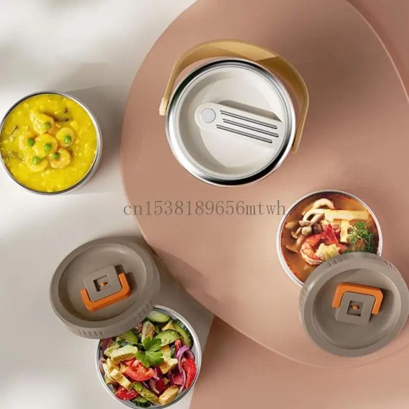 

Vacuums Insulated Stainless Steel Jar Bentos Container Leak Proof Lunch Box with Stackable Compartment for Students B03D