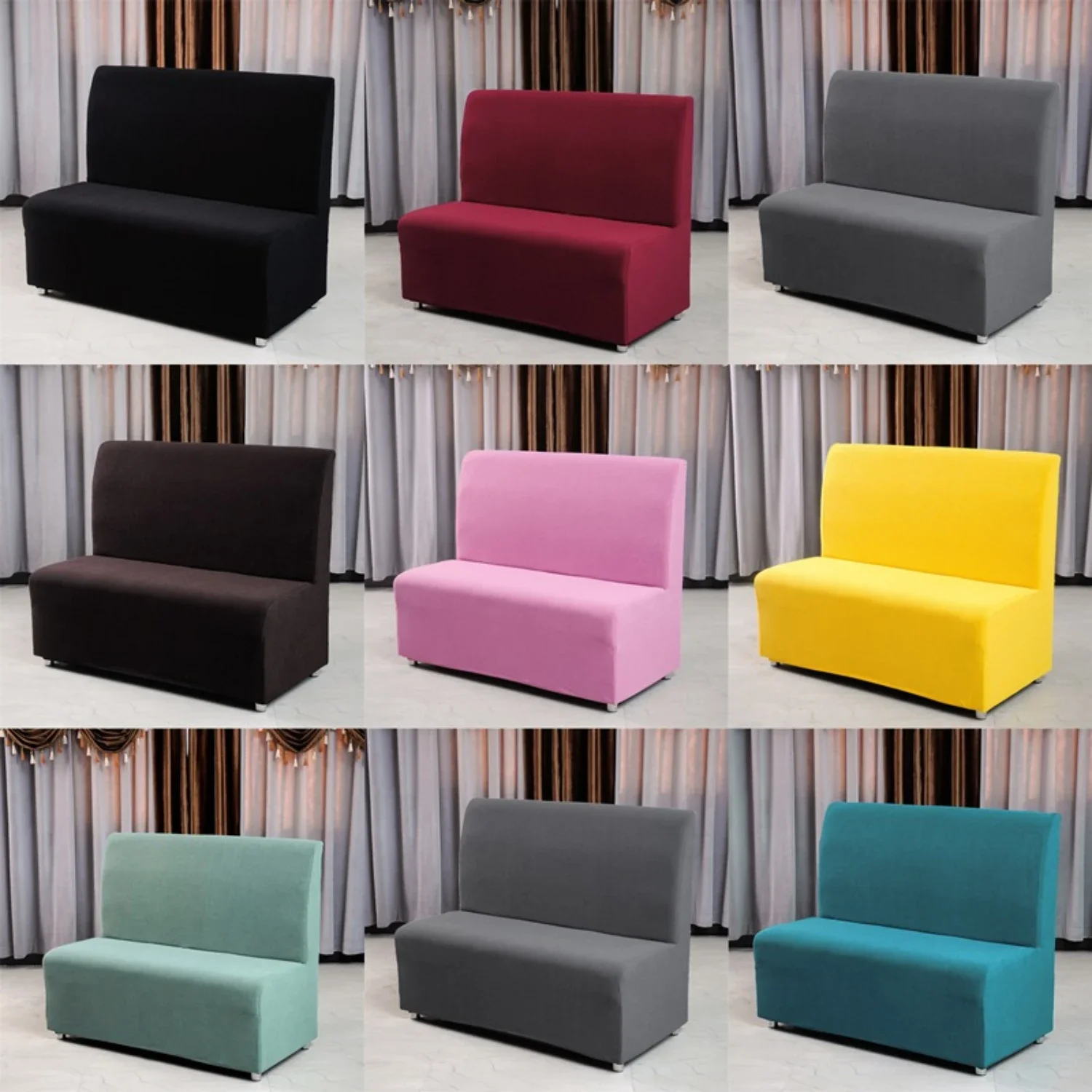 

Luxurious, stylish, elegant armless polar fleece sofa slipcover - Comfortable stretch spandex couch cover for hotel, restaurant,