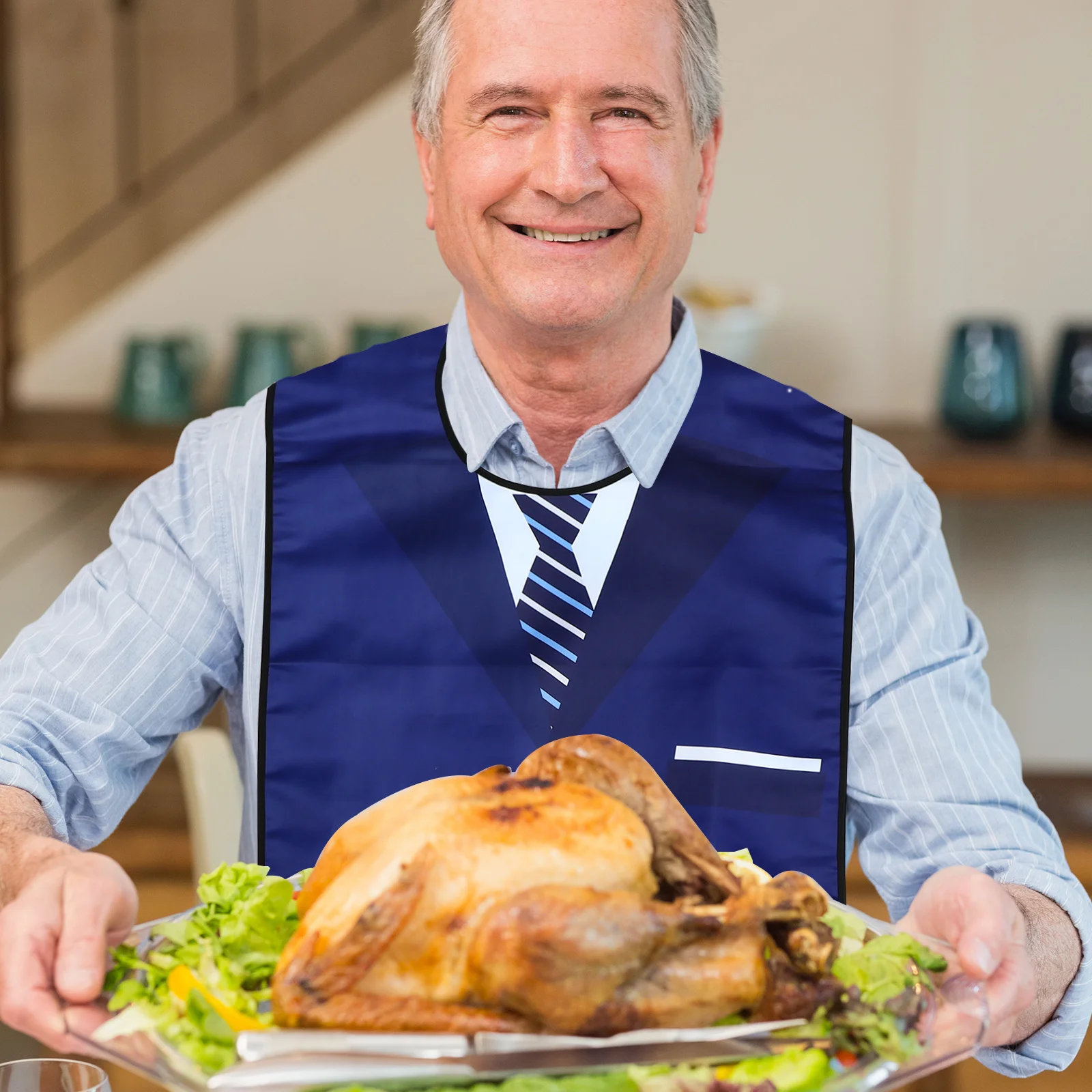 

Adult Waterproof Bib Apron Large Size Soft Durable Washable Clothing Protector Reusable Bibs for Eating Cooking Craft