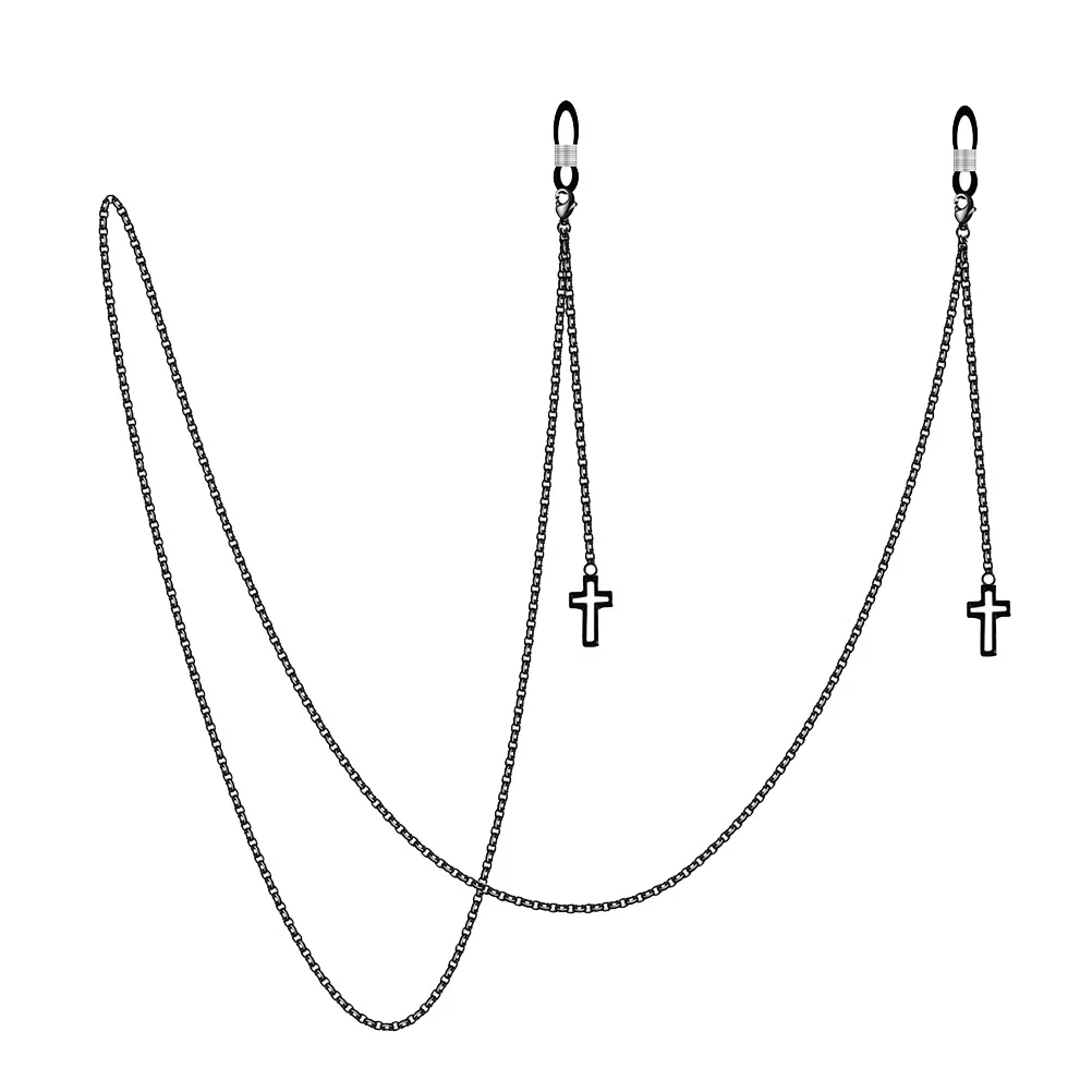 1Pcs Eyeglasses Chain Black Retro Style Non-Skid Face Mask Cord Durable Glasses Accessory Practical Mask Strap for Outdoor