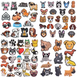 11-26Pcs Kawaii Dog Series Doberman Pug Husky PVC Shoe Charms Sandals Shoes Decoration Hole Slipper Accessories Holiday Present