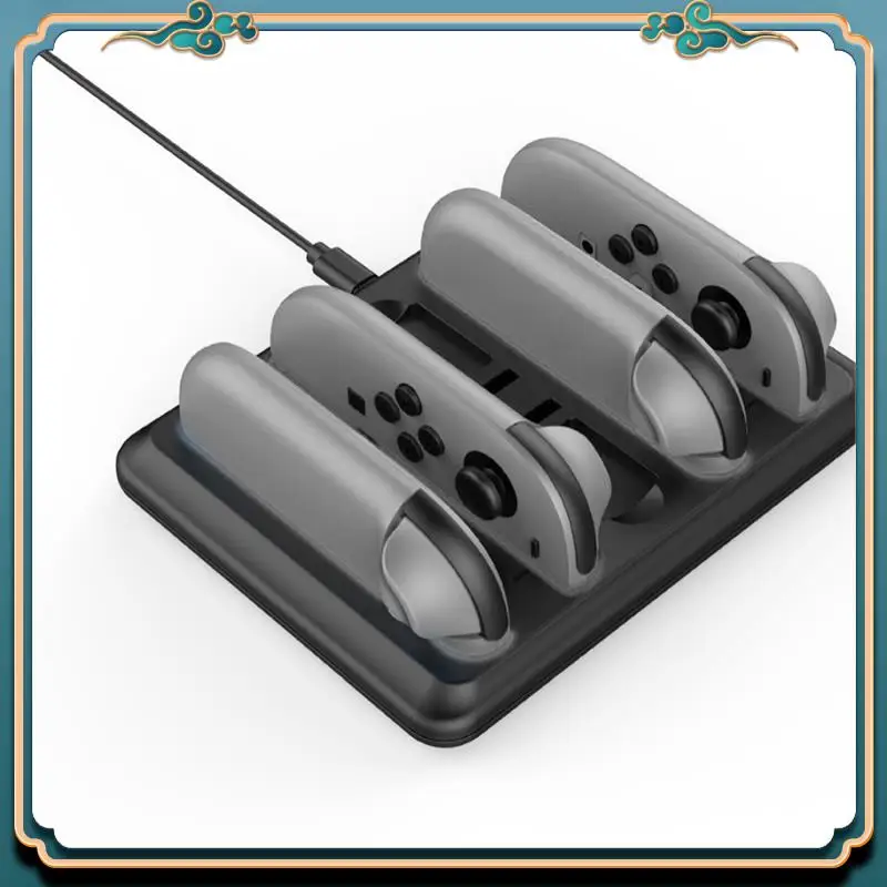 (New)-Charging Dock Station For Nintendo 2 4 In 1 Charging Stand 4 Joy Con Controllers Charging Station