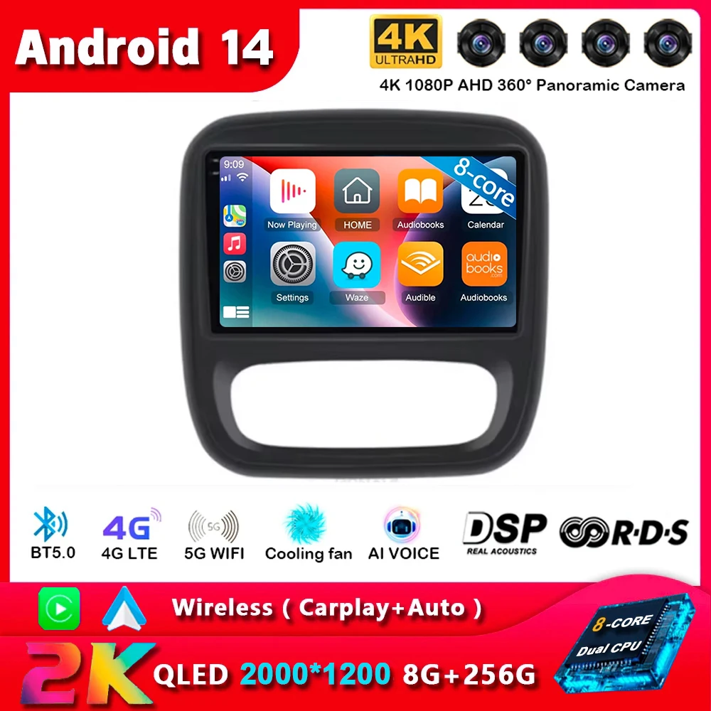 

Android 14 Carplay Auto For Renault Trafic 3 2014-2021 Opel Vivaro B 2014-2018 Car Radio Multimedia GPS Video Player Stereo 2din