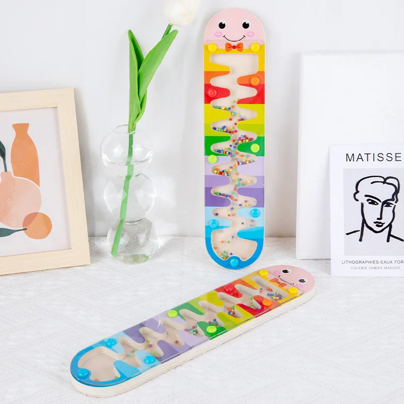 아기 레인 스틱 악기 장난감 대형 나무 무지개 레인메이커 보드 모래시계 몬테소리 감각 장난감 유아용 선물