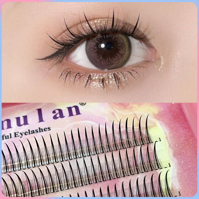 A/M Shape Premade Eyelashes Makeup Individual Lashes Cluster Spikes Lash Wispy Premade Russian Natural Fluffy False Eyelashes