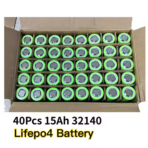 40Pcs 15Ah 32140 Lifepo4 Battery High Capacity Scooter Battery A-grade Lifepo4 32140 Eve 3.2V 48WH for Assembling Battery Pack