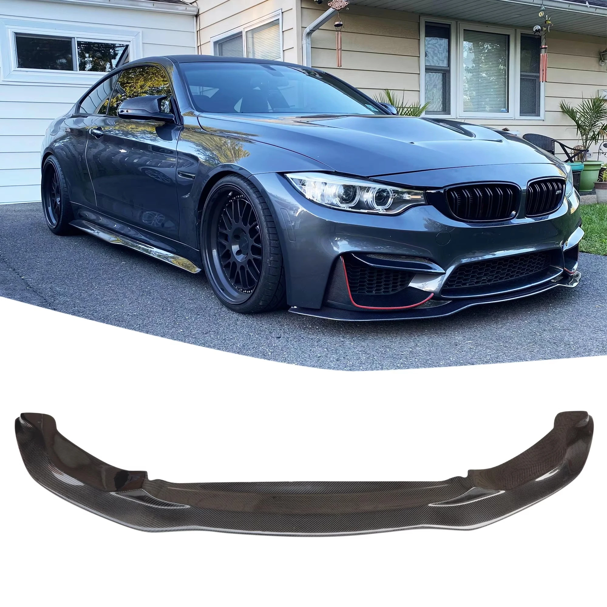 

F80 M3 F82 M4 PSM Style Dry Carbon Front Lip & Carbon Separators Quality Accessory