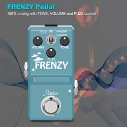 Rowin LN-322 FRENZY Electric Guitar Pedal Classic Fuzz Tone Mini Full Metal Shell 2 Modes For Bass Guitars