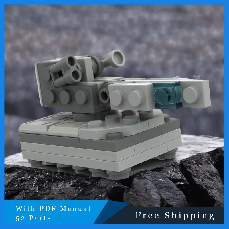52 Parts MOC Small Grey Cool Creative Tank Technology Modular Building Blocks Model For Children DIY Assembly Toys Festival Gift