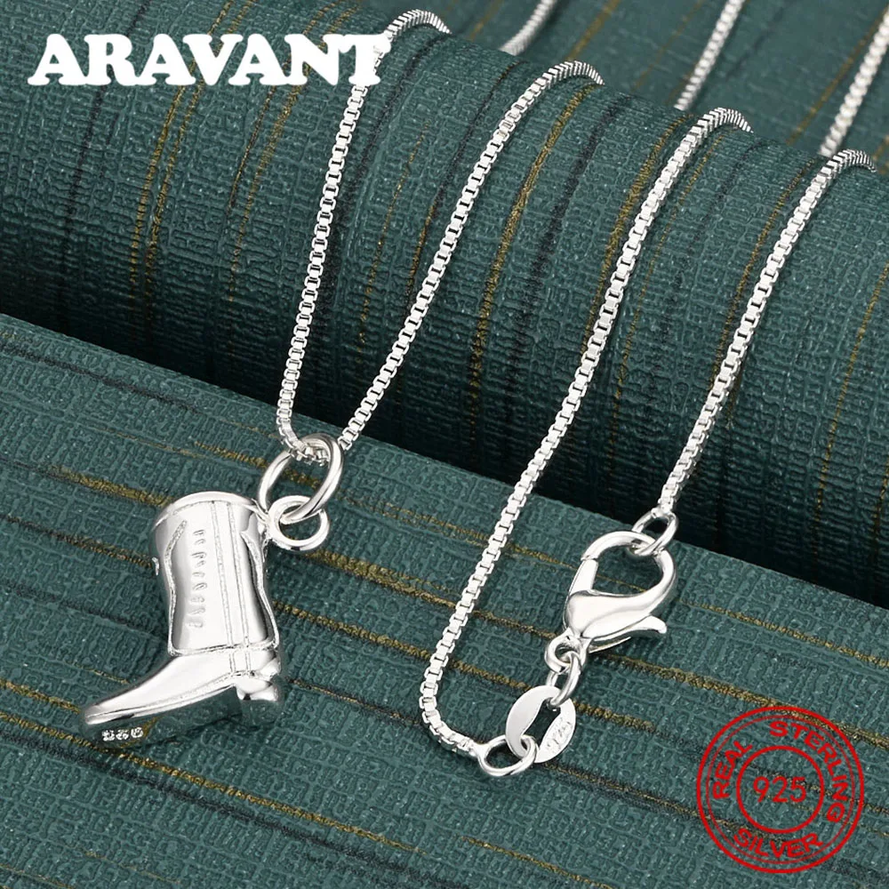 

Сапоги из стерлингового серебра 925, ожерелье с подвеской, повседневные аксессуары, женские простые и элегантные украшения