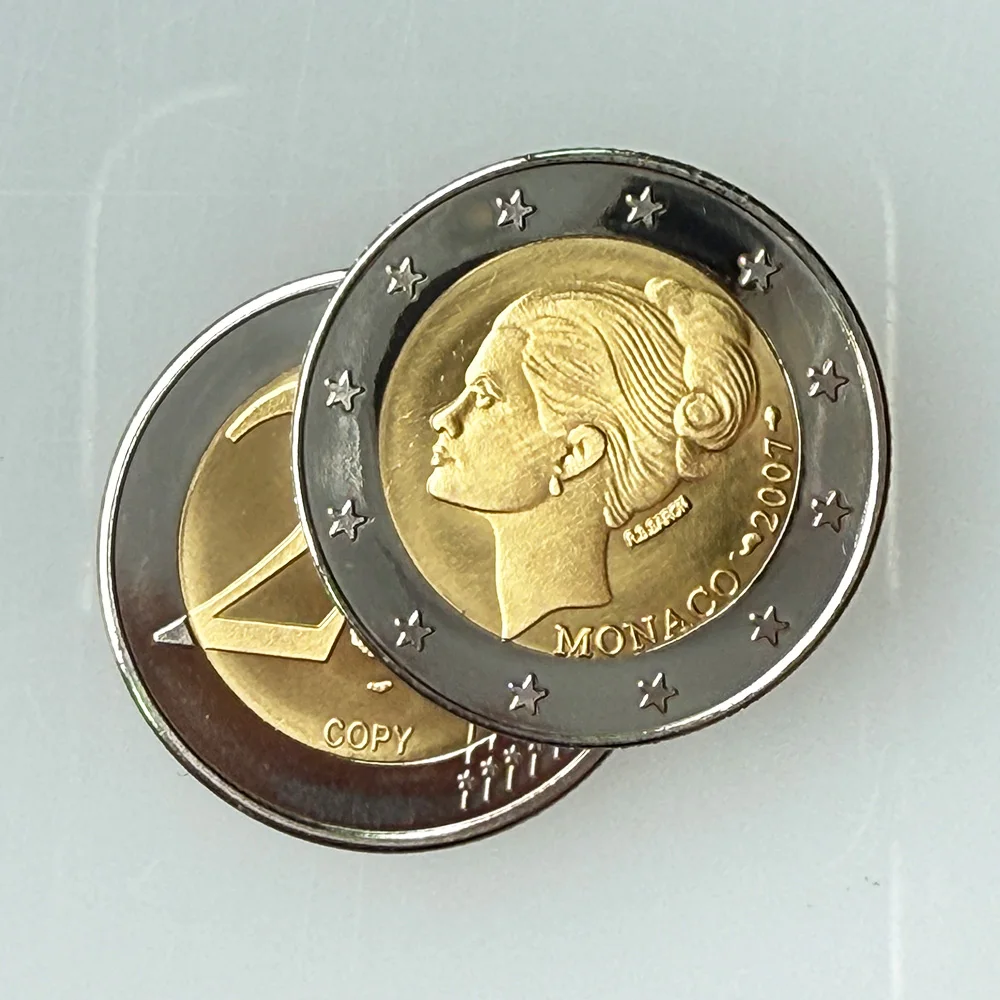 جديد عيد الميلاد عملة ذهبية شارة معدنية أوروبية موناكو 2015 عملة تذكارية عالية الجودة التحدي عملة ثلاثية الأبعاد عملات مزدوجة الوجهين