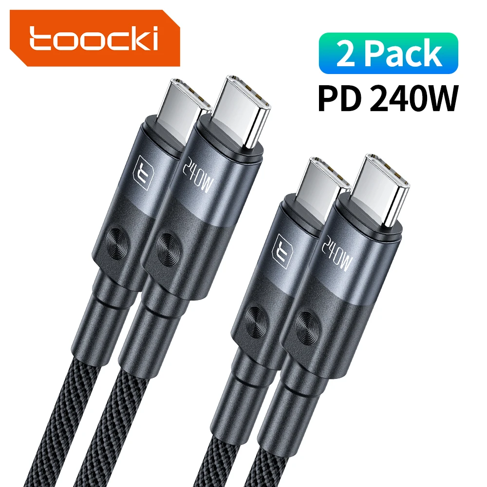 Toocki [2er-Pack] 240W USB-C-Kabel für Xiaomi Mi Turbo Charge PD3.1 Schnellladung Typ-C-zu-Typ-C-Kabel für Macbook iPhone Samsung