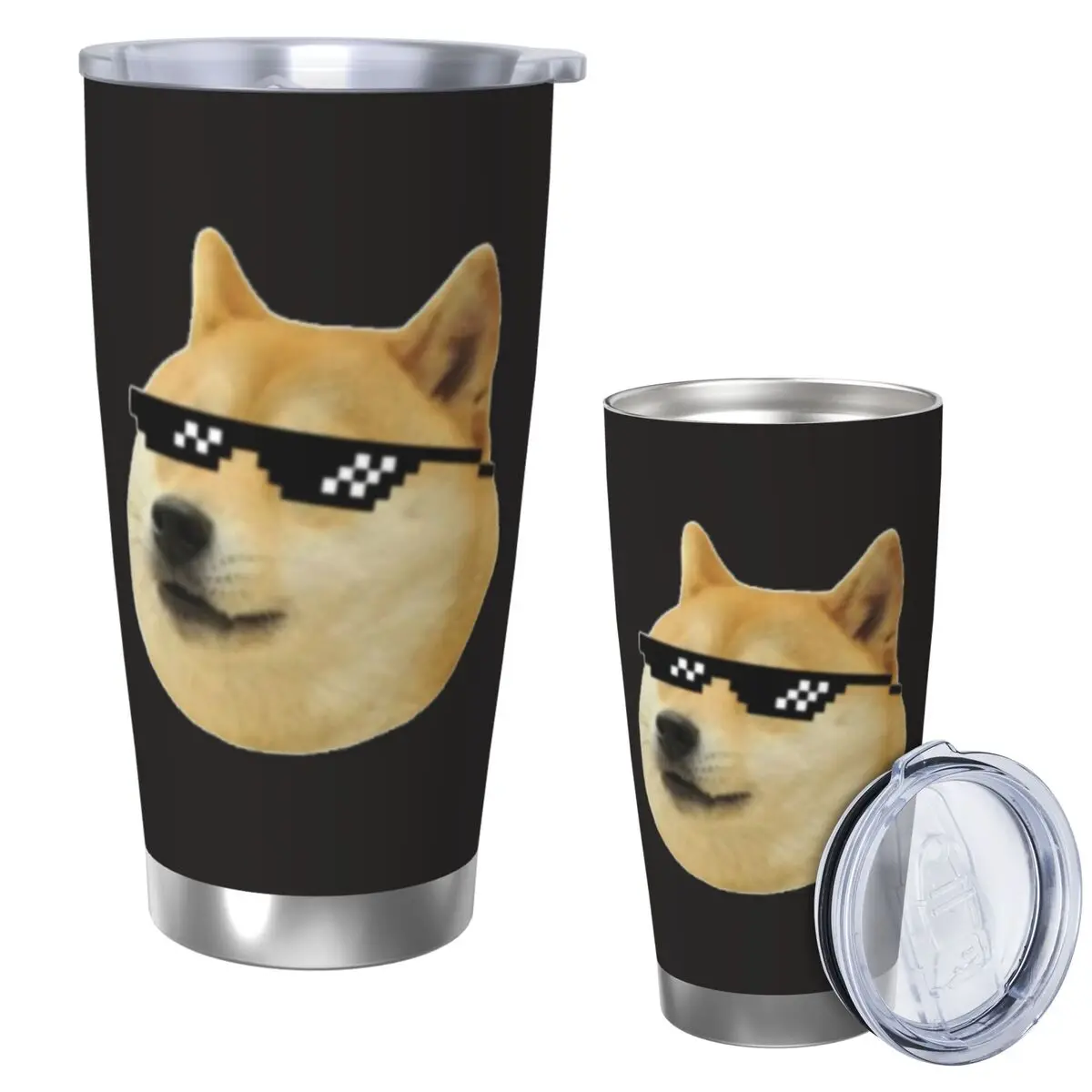 

Doge Shiba Inu Memes Стакан из нержавеющей стали с вакуумной изоляцией, термосоломинки для холодной бутылки с крышкой, 20 унций