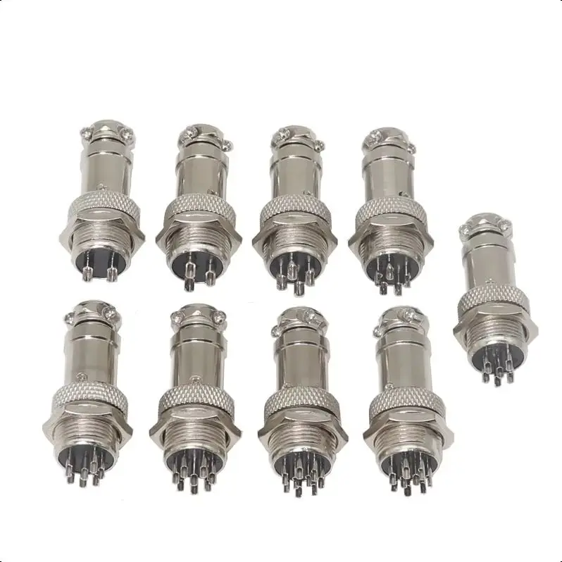 【1Set】GX12 GX16 Aviation Plug Sockets 2 3 4 5 6 7 8 9 10 12 14 15 Pin Male Female Electric Cables Circular Connector