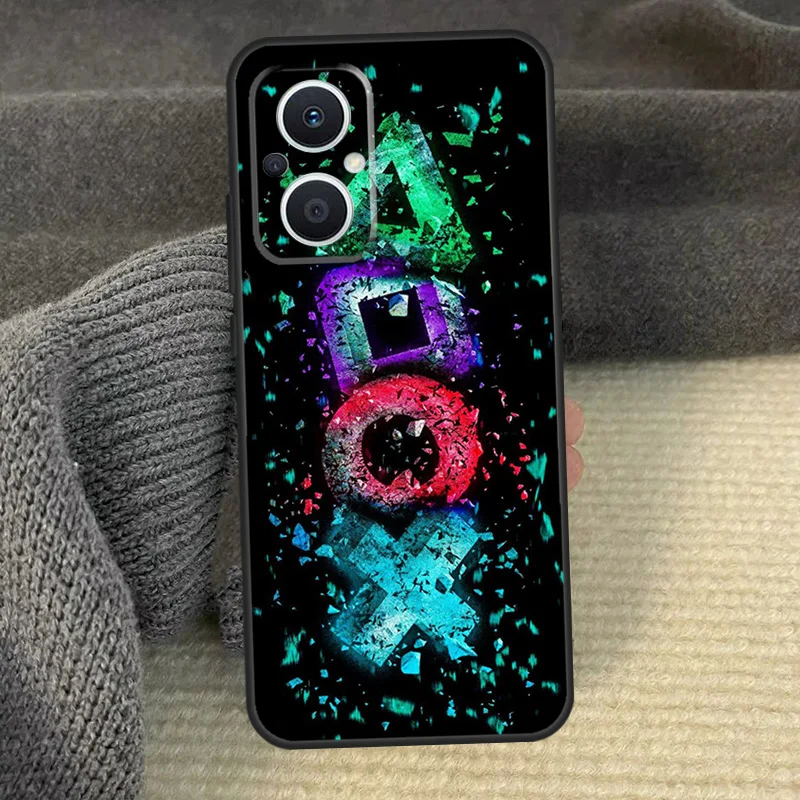 PS Gamer Gaming Case For OPPO Reno 10 Pro 7 6 5 8 Lite 8T 5Z 4Z 2Z OPPO Find X6 Pro X2 X3 Neo X5 Lite Cover