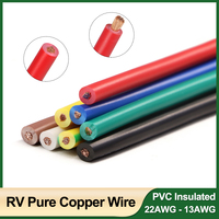 RV Pure Copper Stranded Electrical Wire 22/20/18/17/15/13AWG PVC Insulation Electric Cable Car Battery Vehicle Audio LED Light