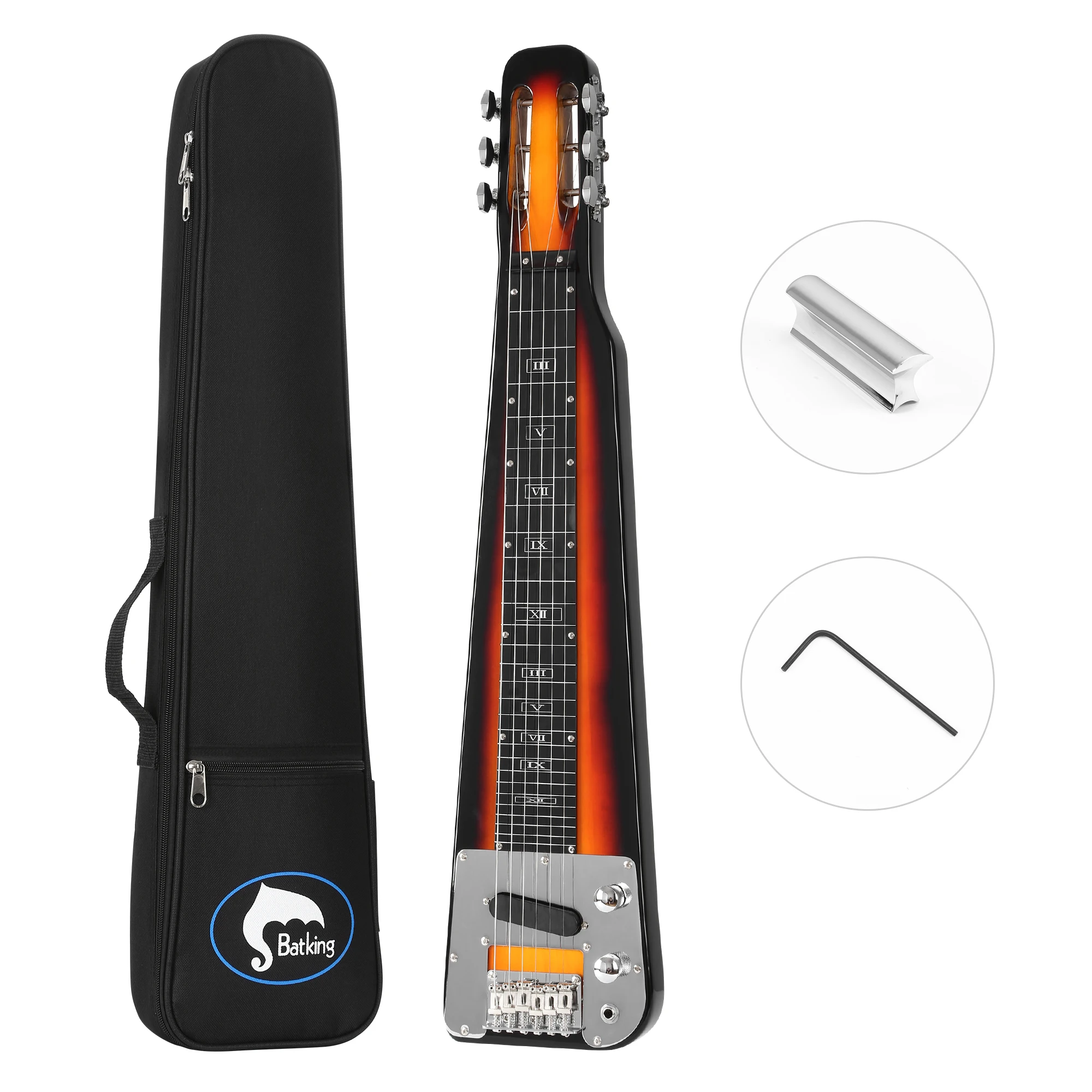 Lap Steel Guitar, Electric Slide Guitars ,  String Slotted Headstock Steel Guiter with Gigbag &Slide Bar