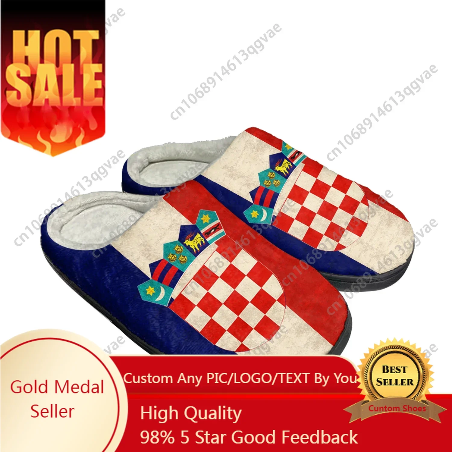 

Croatian Flag Home Cotton Custom Slippers Mens Womens Sandals Croatia Plush Bedroom Casual Keep Warm Shoes Thermal Slipper