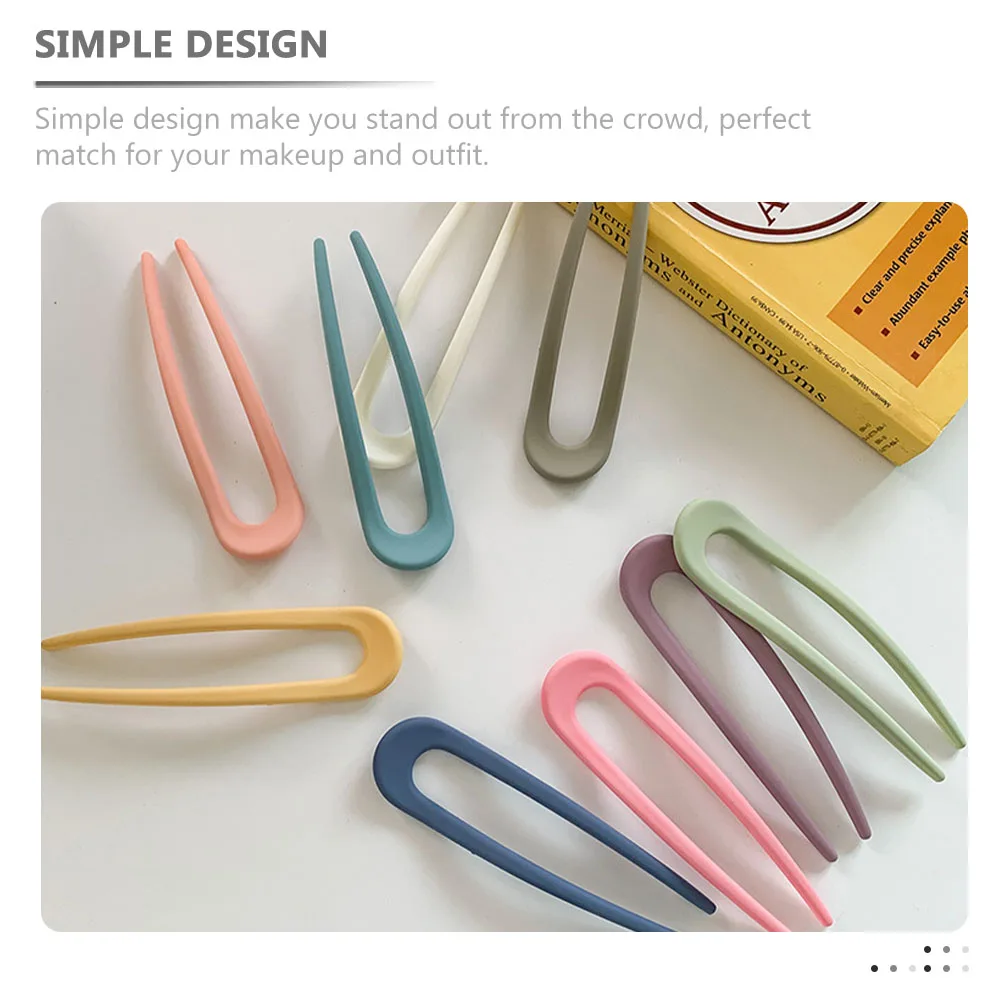 

8pcs Hairpin Clasp Wedding Accessories Bun Holder Fork Updo French Clips Hair Pins for Women Resin Safe Durable