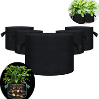 5pcs Pack 5/10/15 Gallon Grow Bags Non-Woven Felt Fabric Planter Garden Vegetable Tomato Potato Flower Plant Pot with Handles