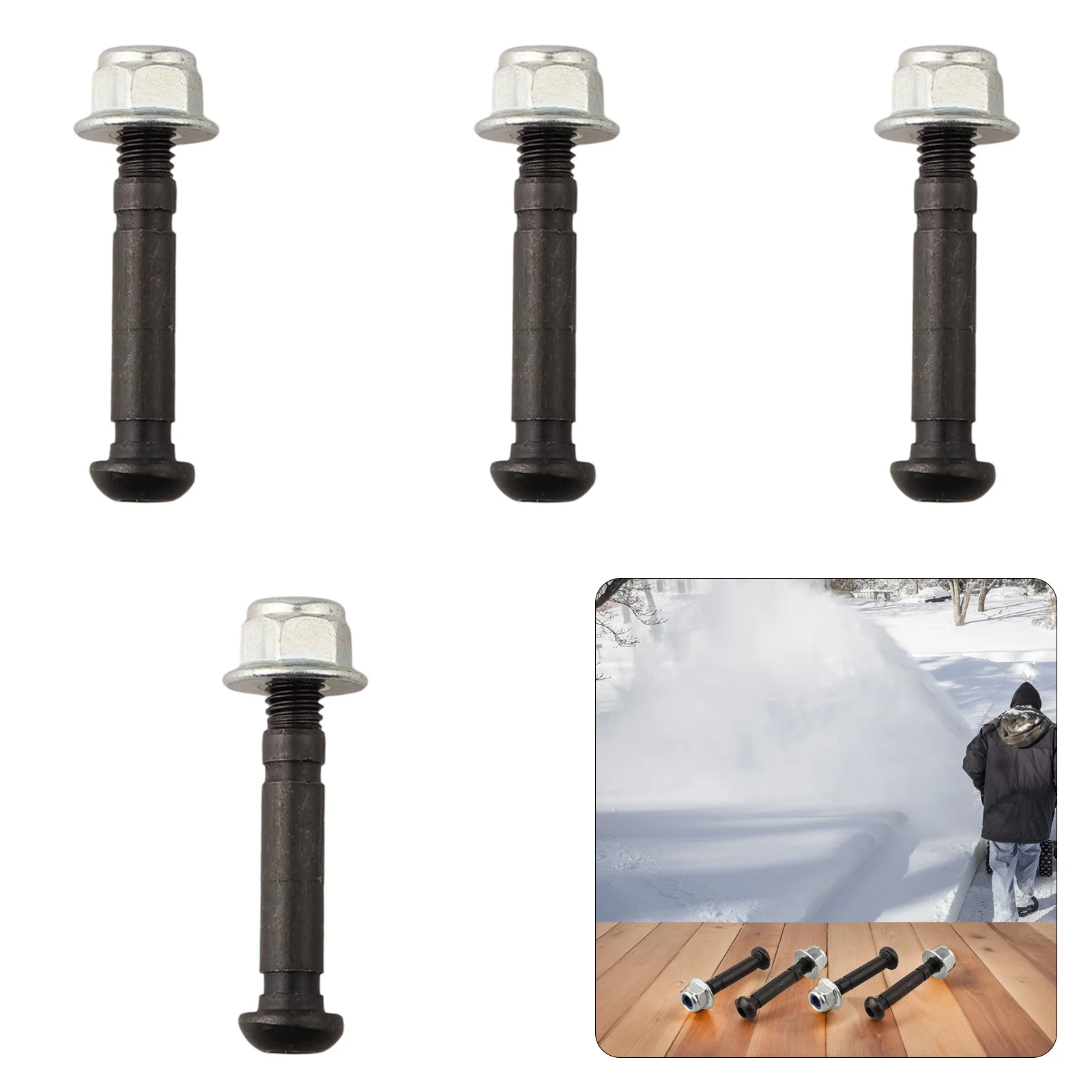 For EGO For ASP2400D Two-Stage Snow Blower Shear Pin Kit with Metal Pins and Locking Nuts for Routine Component Replacement