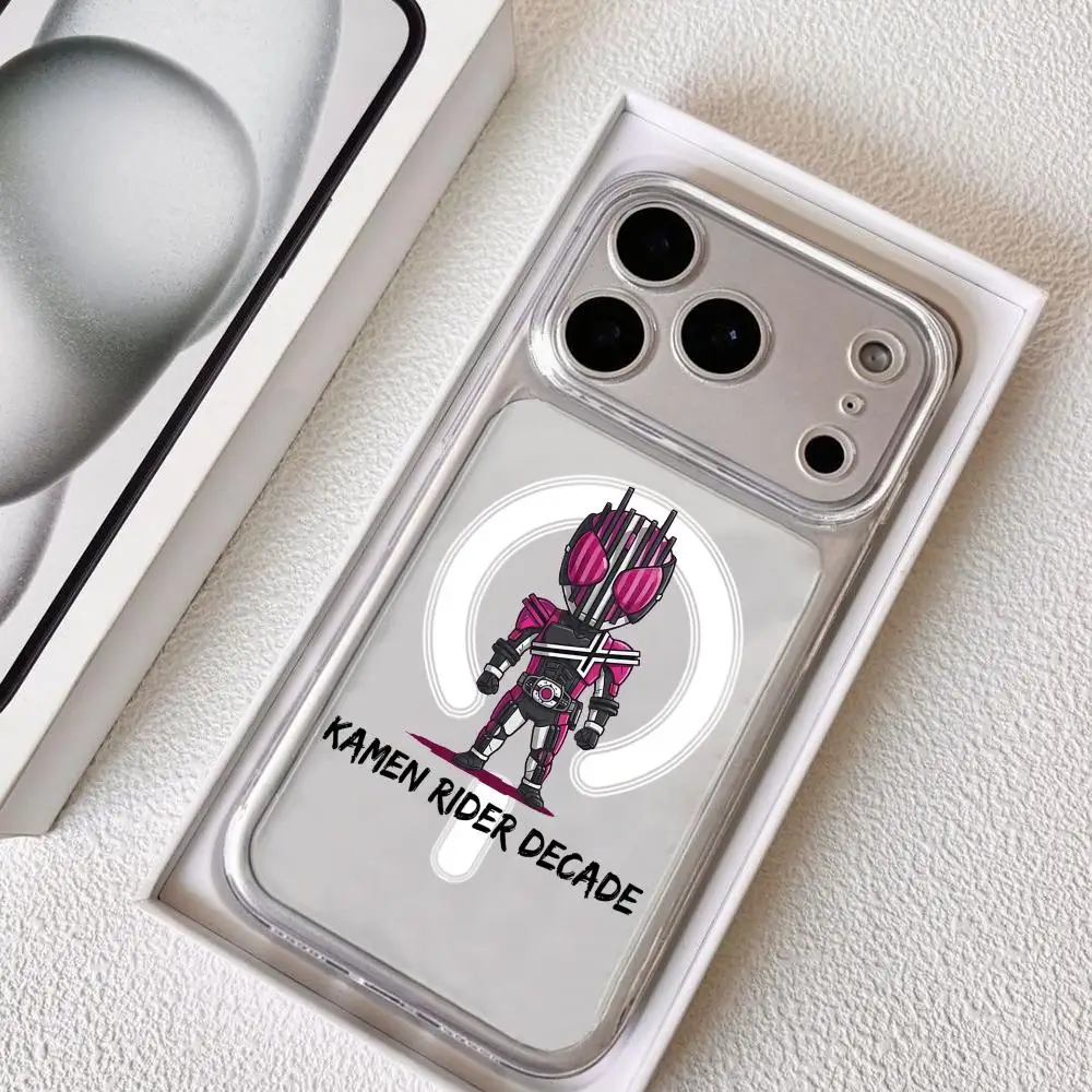 

Classic K-Kamen Rider Phone Case For iPhone 17 16 15 14 13 12 Pro Max Plus With Magnetic Crystal Clear Case Wireless Charge