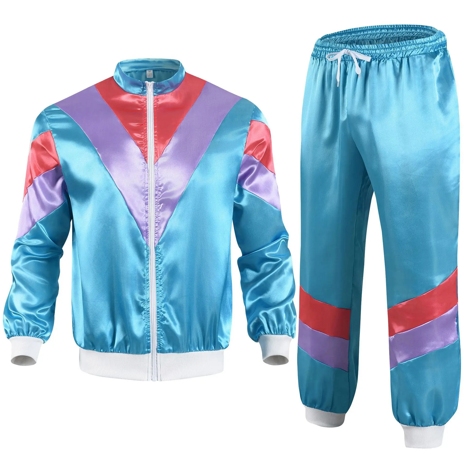 Men\'s 80s Tracksuit Vintage Hip Hop Windbreaker 80s Disco Tracksuit 90s Shell Suit outfits