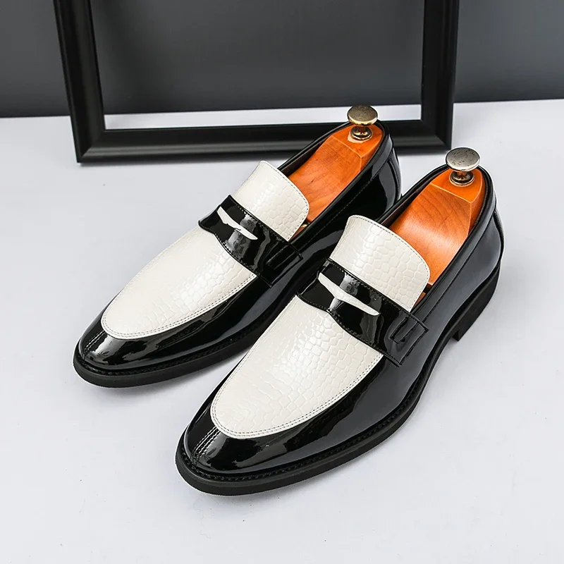 Fashion Brand Men's Comfortable Pointed Non Slip Small Leather Shoes Spring New Style Men's Breathable Business Casual Loafers