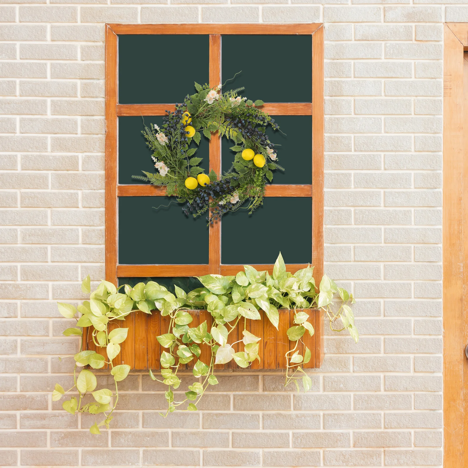 

Lifelike Fruit Flower Wreath Rustic Farmhouse Decorative Front Door Spring Summer Wreaths Indoor Outdoor Home Decor