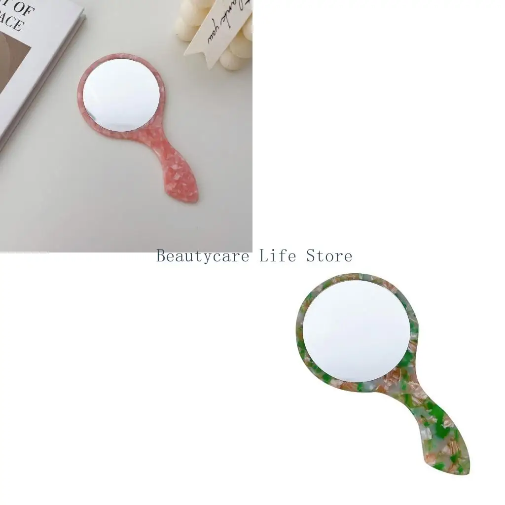 652C Creative Makeup Mirror Handheld Cosmetic Mirror with Handle SPA Salon Mirrors Styling Tool