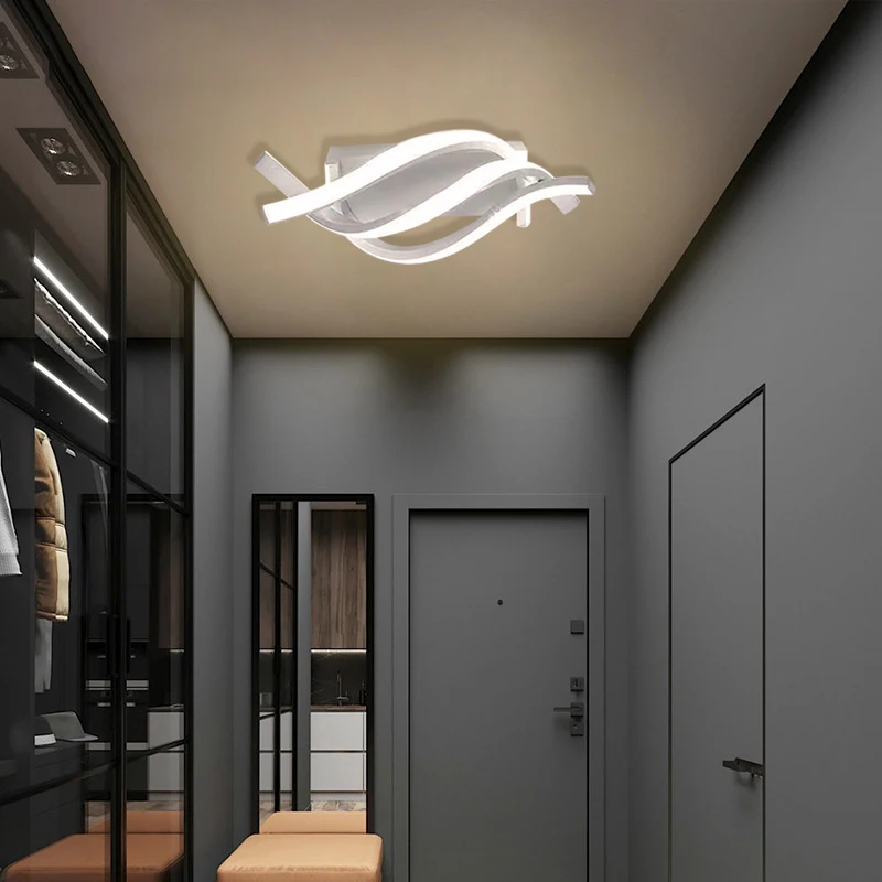 โมเดิร์นไฟ LED เพดานทางเดินโคมไฟ Minimalist Line โคมไฟทางเดิน Entryway บันไดมุมตกแต่งในร่ม LED Luster