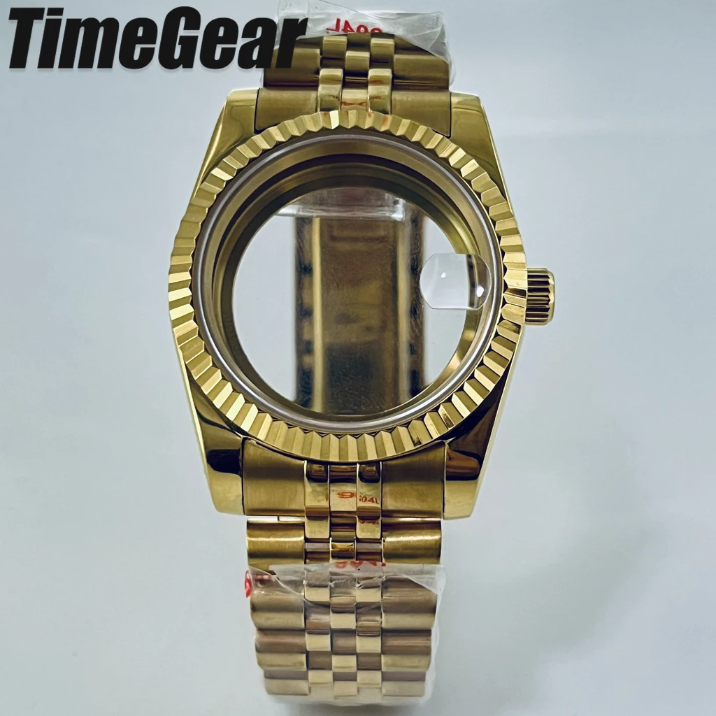 

Корпус часов 40 мм 36 мм с рифленой изогнутой поверхностью, сапфировое стекло, для механизмов NH35, NH36, NH38, NH34, Miyota 8215, циферблат 28,5 мм, браслет Jubilee.