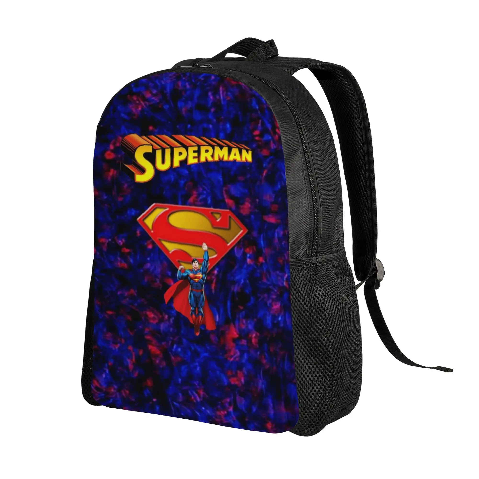 Back to school season Purple Galaxy Superman Text Logo Graphic Rucksack  Office Workers Fashion Backpack