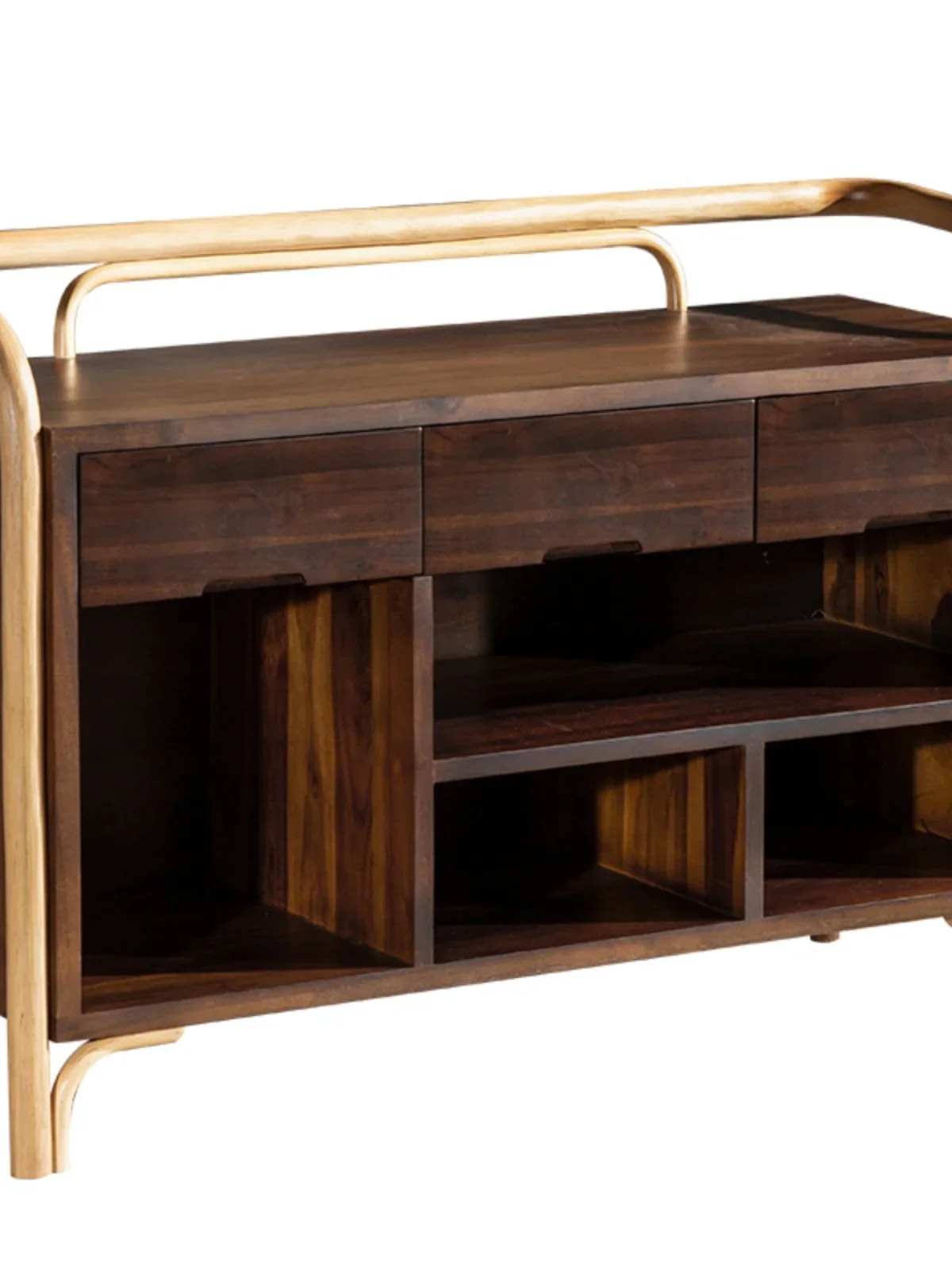 Tornillo de ágata creativo, vid verdadera, madera maciza, madera de teca, gabinete lateral de cena de viento para alojamiento popular para diseñadores del hogar Doris