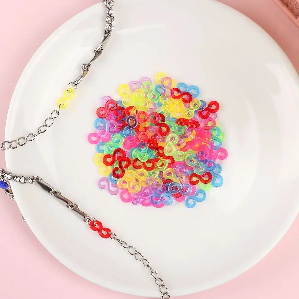 Colorful Braided Jewelry Making Jewelry Connectors DIY Loom Bands Kit Necklace Clasp S Clips Rubber Band Clips