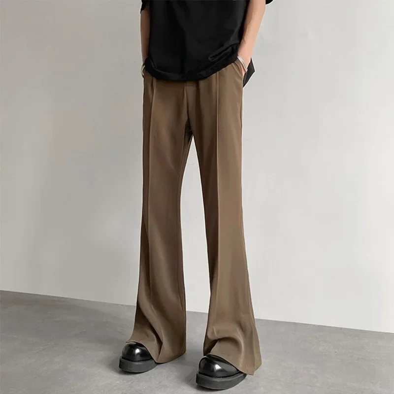 Trousers Spring And Autumn Semi-elastic Waist Casual Pants Men's Trousers Tide Slightly Straight-leg Pants
