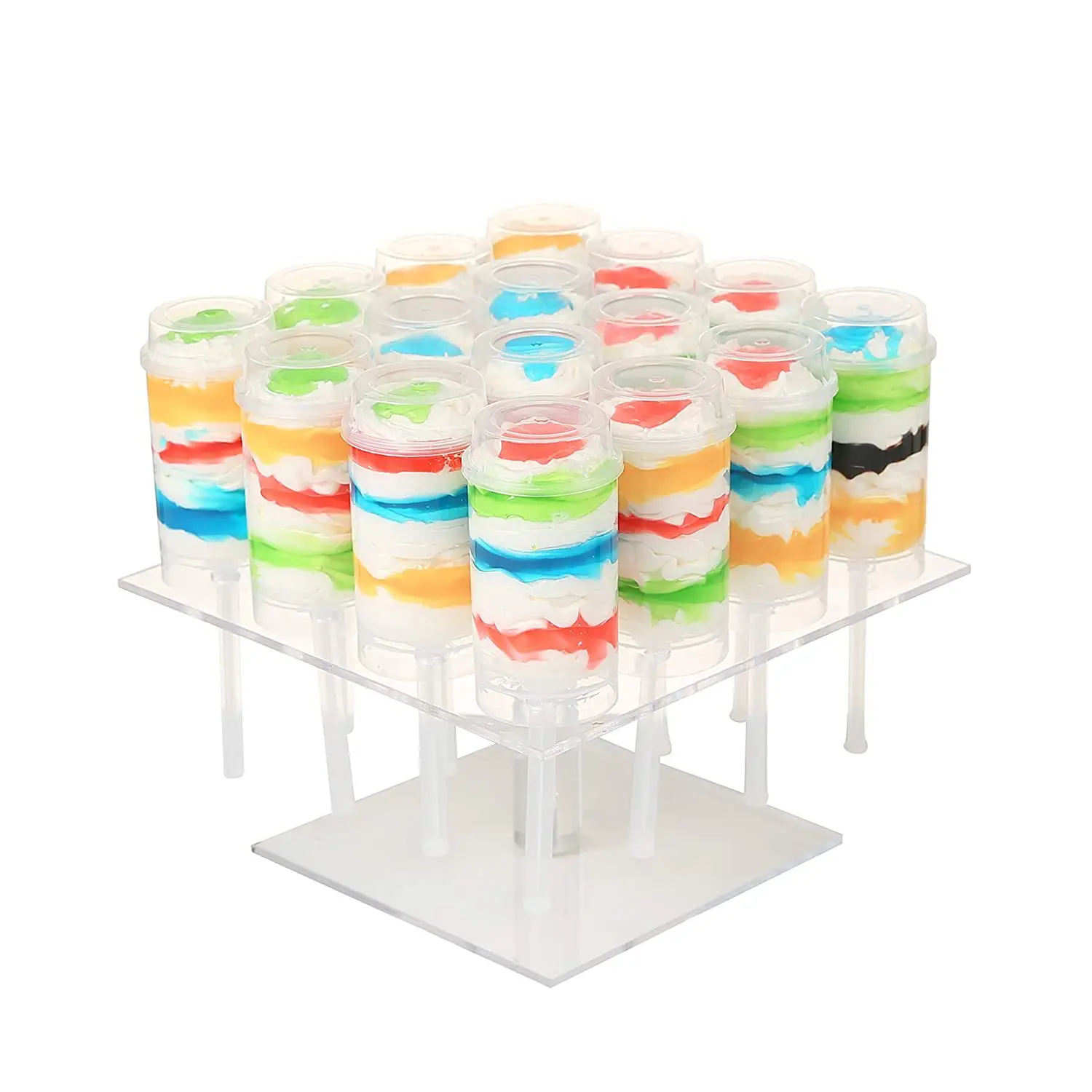 

16 Hole Acrylic Cake Push-up Pop Shooter Display Stand Clear Lollipop Holder for Wedding Baby Shower Birthday Christmas Party