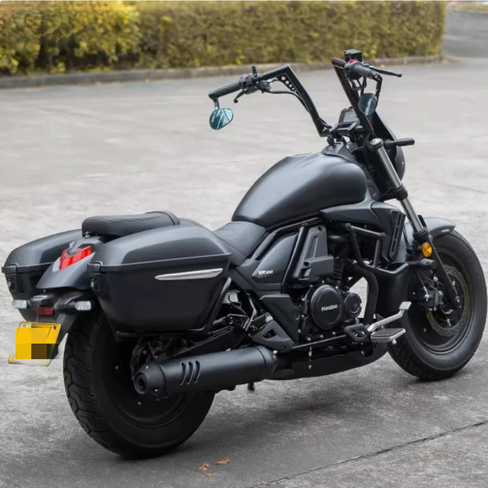 Suitable for Haojue TR300plus modified horn handlebar heightened steering handle Harley cruise style handlebar accessories
